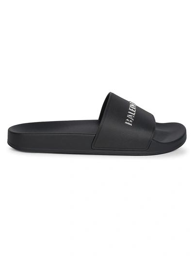 Balenciaga Piscine Logo-embossed Rubber Slides In Black