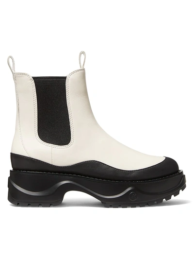 Michael Michael Kors Dupree Platform Leather Chelsea Boots In Cream