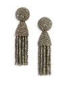 Oscar De La Renta Short Beaded Tassel Clip-on Earrings In Champagne