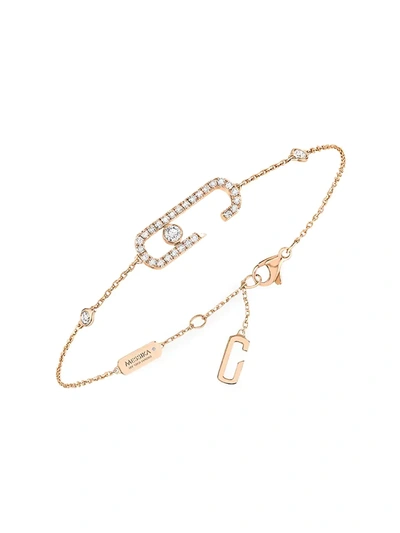 Messika Move Addiction By Gigi Hadid Diamond Pavé Line Bracelet In Rose Gold