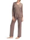 Hanro Champagne Long-sleeve Pajama Set In Rockwood