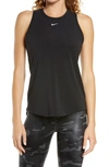 Nike Women's Dri-fit One Luxe Standard Fit Tank Top In Black/ Reflective Silver