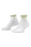 Nike Everyday Women's Training Ankle Socks In White/ Lime Ice/ Lime Ice