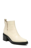 Franco Sarto Dalden Womens Leather Square Toe Ankle Boots In Cream