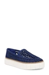 Vince Camuto Romeena Cutout Platform Slip-on Sneaker In Deep Blue Silky Nubuck
