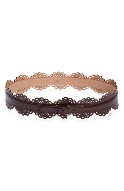 Alaïa Vienne Corset Leather Belt In Almandite