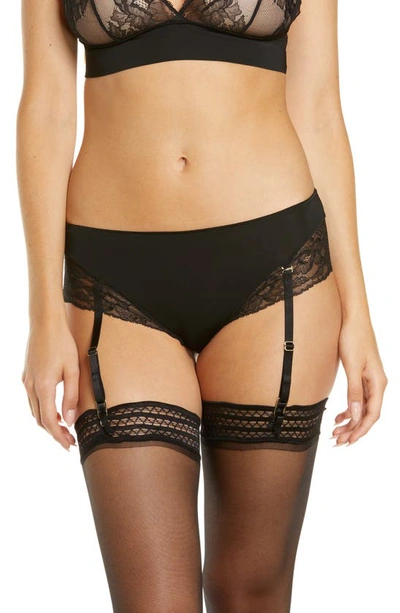 Natori Eclipse Briefs With Removable Garters In Black