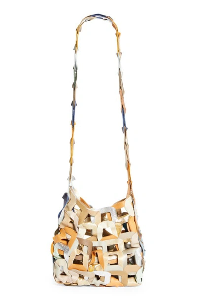 Sc103 Links Leather Crossbody Tote In Cosmic Sand