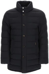 Moorer Notched Collar Padded Jacket In Blue