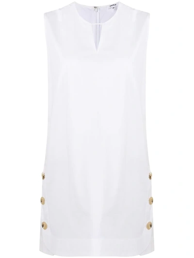 Enföld Side-buttoned Sleeveless Blouse In White