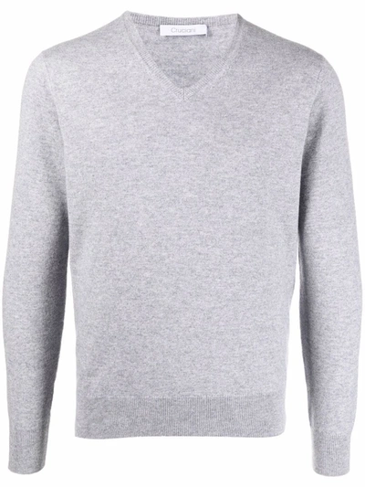 Cruciani Mens Grey Cashmere Sweater