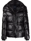 Fay Cropped Black Nylon Down Jacket With Iconic Fastening And Windproof Cuffs In Black