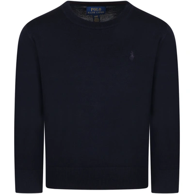 Polo Ralph Lauren Kids' Blue Sweater For Boy With Blue Pony In Green