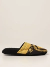 Versace Medusa Print Flat Slippers In Black
