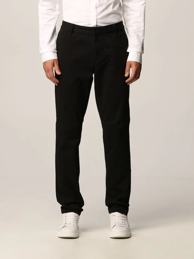 Armani Collezioni Armani Exchange Trousers Armani Exchange Chino Trousers In Stretch Cotton In Solid Black