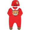 MOSCHINO RED SET FOR BABY KIDS WITH TEDDY BEAR,MUY03L LDA14 50109