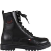 Moncler Black Boots For Kids With Logo In Black