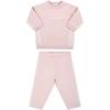 MONCLER PINK SUIT FOR BABY GIRL WITH WHITE LOGO,951 - 8M773 - 10 - 809EH 514