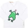 MARNI WHITE T-SHIRT FOR BABY GIRL WITH GECKO,M00133 M00KG 0M100