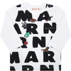 MARNI WHITE T-SHIRT FOR BABY KIDS WITH LOGOS,M00331 M00JF 0M100