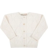 GUCCI IVORY CARDIGAN FOR BABY GIRL WITH DOUBLE GG,642843 XKBXP 9166