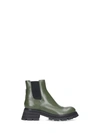 Alexander Mcqueen Patent Leather Ankle Boots In Khaki Black