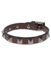 VALENTINO GARAVANI LEATHER STUDDED BRACELET,WY2J0801.VH3 KG8 FONDANT