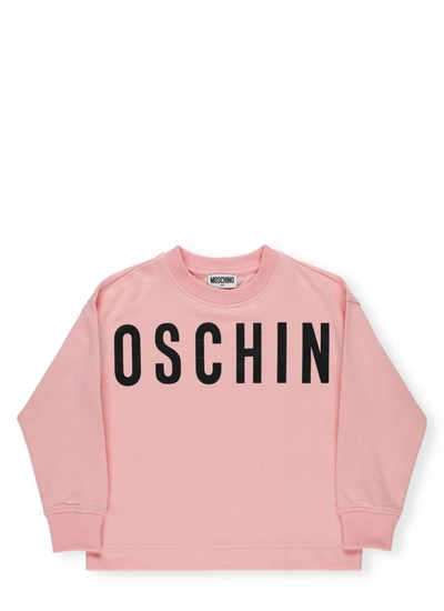 Moschino Kids' Loged Sweatshirt In Sugar Rose