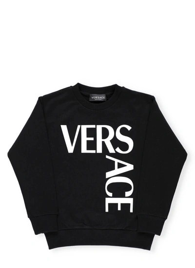 Versace Logo-print Sweatshirt In Black