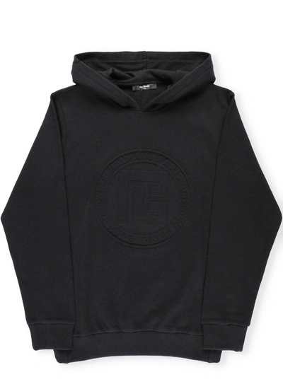 Balmain Kids' Logo Hoodie In Black