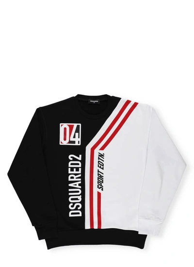 Dsquared2 Kids' Sport Edtn 04 Dual Sweatshirt In Black/white