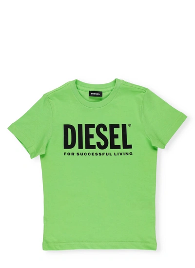 Diesel Kids' Green Logo T-shirt