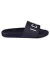 Dsquared2 Rubber Slides With Contrasting Icon Print In Navy