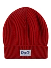 DOLCE & GABBANA LOGO PATCHED KNIT BEANIE,GXE83T JBVB6R0367