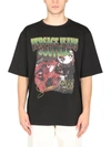 VERSACE JEANS COUTURE T-SHIRT WITH WOLF PRINT,71GAHP06 CJ00P899