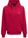 DOLCE & GABBANA RED JERSEY HOODIE WITH LOGO