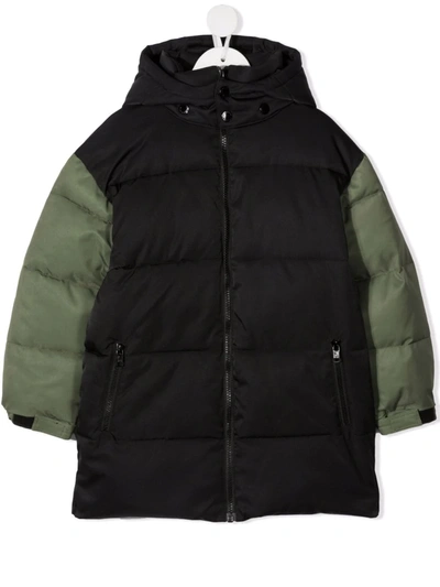 Stella Mccartney Kids' Recycled Nylon Puffer Coat In Black