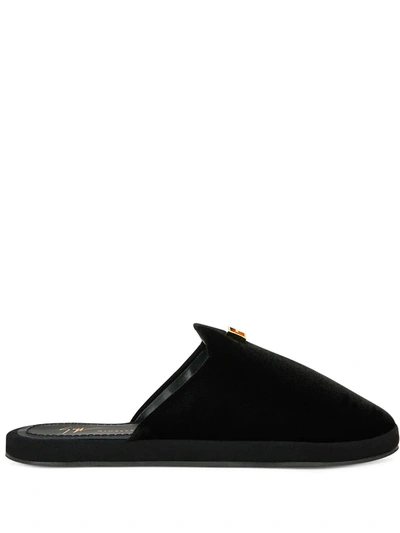 Giuseppe Zanotti Domitille Logo标牌乐福鞋 In Black