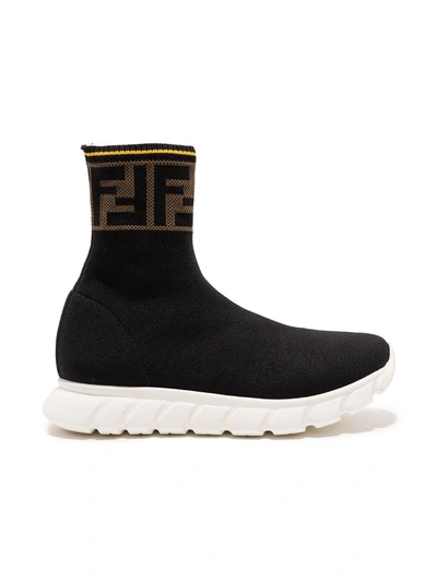 Fendi Kids' Ff Slip-on Sneakers In Black