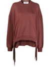 Ambush Drawstring Crewneck Sweatshirt In Brown