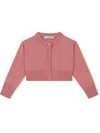 Dolce & Gabbana Cropped Cotton-knit Cardigan In Pink