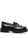 HOGAN BUCKLE-STRAP LEATHER LOAFERS