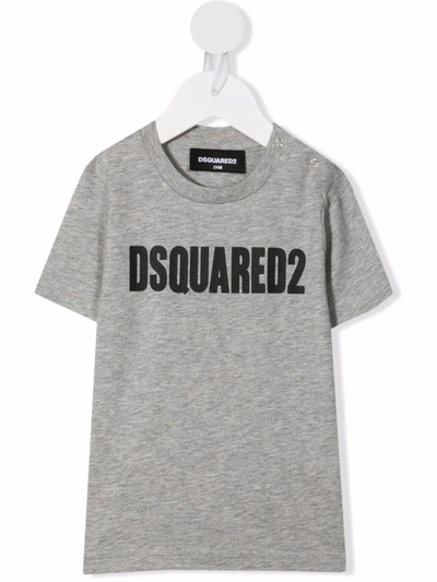 Dsquared2 Babies' Logo-print Cotton T-shirt In Grey