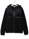 GIVENCHY LOGO-PRINT PANELLED ZIP-UP HOODIE