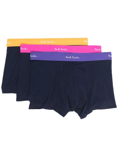 Paul Smith Logo-waistband Boxers In Blue