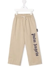 PALM ANGELS LOGO-PRINT DRAWSTRING TROUSERS