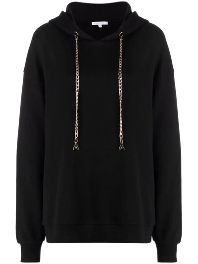 Patrizia Pepe Chainlink-string Graphic Hoodie In Black