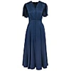 Roserry Brooklyn Retro Midi Satin Dress In Navy In Satin