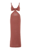 Cult Gaia Serita Cotton-blend Ribbed-knit Cutout Dress In Pink