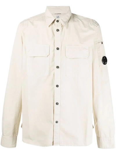 C.p. Company Chest-pocket Long-sleeve Shirt In Nude